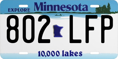 MN license plate 802LFP