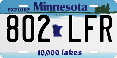 MN license plate 802LFR