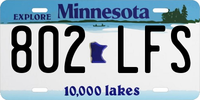 MN license plate 802LFS