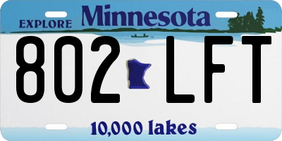 MN license plate 802LFT