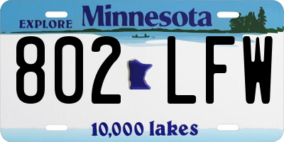 MN license plate 802LFW