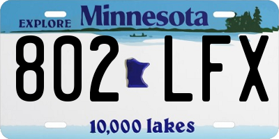 MN license plate 802LFX