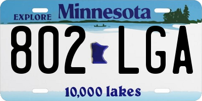 MN license plate 802LGA