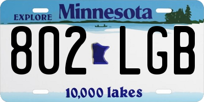 MN license plate 802LGB