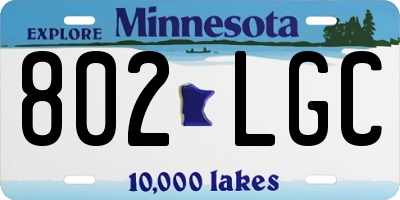 MN license plate 802LGC