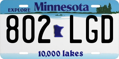 MN license plate 802LGD