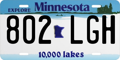 MN license plate 802LGH