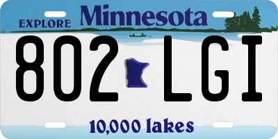 MN license plate 802LGI