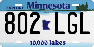 MN license plate 802LGL