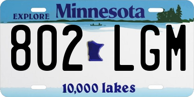 MN license plate 802LGM