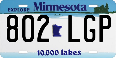 MN license plate 802LGP