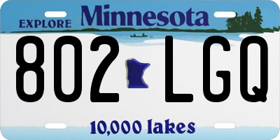 MN license plate 802LGQ