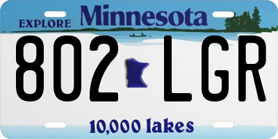 MN license plate 802LGR