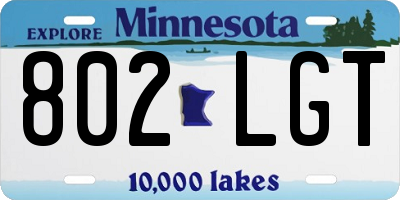 MN license plate 802LGT