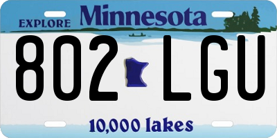 MN license plate 802LGU
