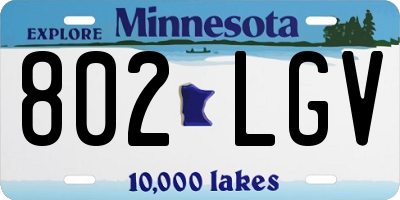 MN license plate 802LGV