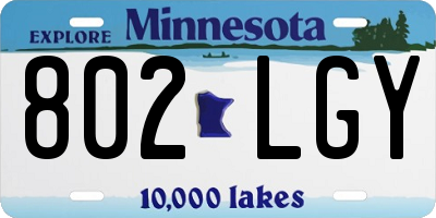 MN license plate 802LGY
