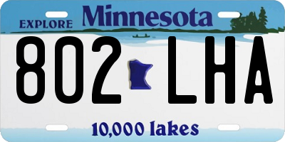 MN license plate 802LHA