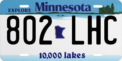 MN license plate 802LHC