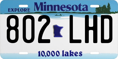 MN license plate 802LHD