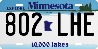 MN license plate 802LHE