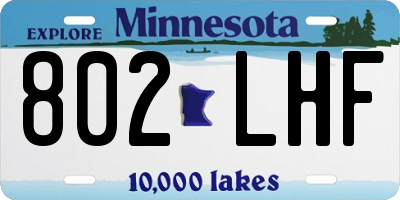 MN license plate 802LHF