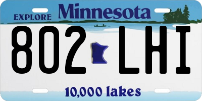 MN license plate 802LHI