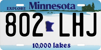 MN license plate 802LHJ
