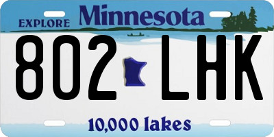 MN license plate 802LHK