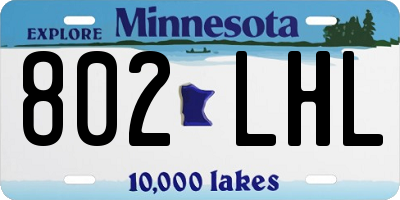 MN license plate 802LHL