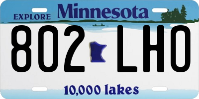 MN license plate 802LHO