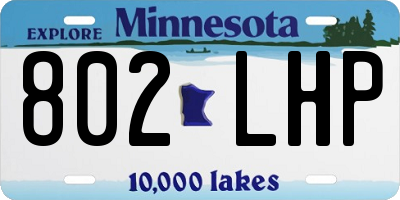 MN license plate 802LHP