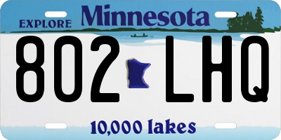 MN license plate 802LHQ