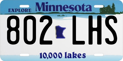 MN license plate 802LHS