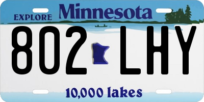 MN license plate 802LHY