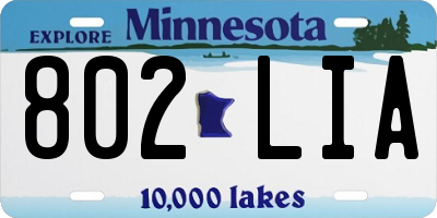 MN license plate 802LIA