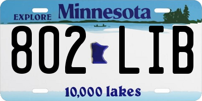 MN license plate 802LIB