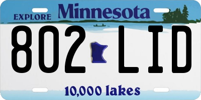 MN license plate 802LID