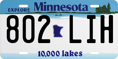 MN license plate 802LIH