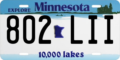MN license plate 802LII