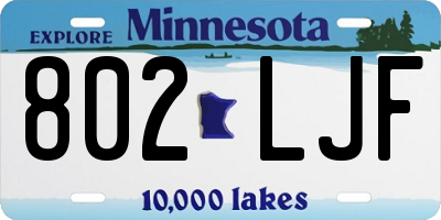 MN license plate 802LJF