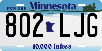 MN license plate 802LJG