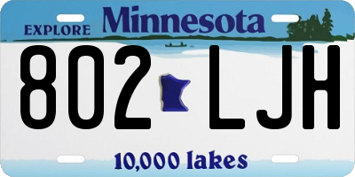MN license plate 802LJH