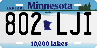 MN license plate 802LJI