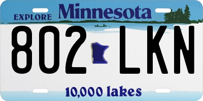 MN license plate 802LKN