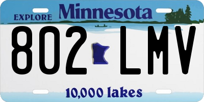 MN license plate 802LMV