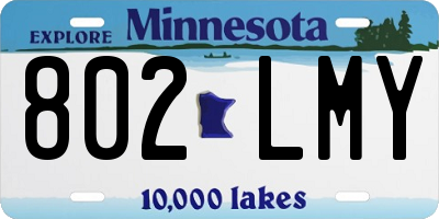 MN license plate 802LMY