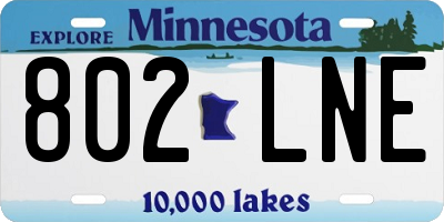 MN license plate 802LNE