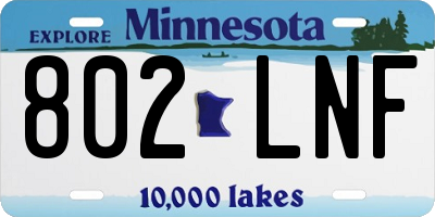 MN license plate 802LNF