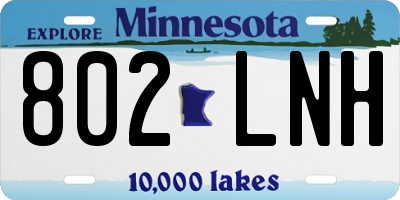MN license plate 802LNH